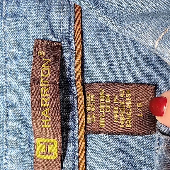 Harriton 2024 StreetRod Nationals 55th Annual Short Sleeve Denim Shirt LG - Picture 7 of 8